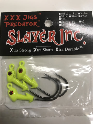 Slayer Inc Predator 3.0 3/16 oz Chartreuse Hooks
