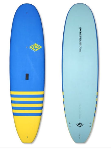 Progressive 7’6” Soft Top Fun Surfboard w/FCS Fins & Leash