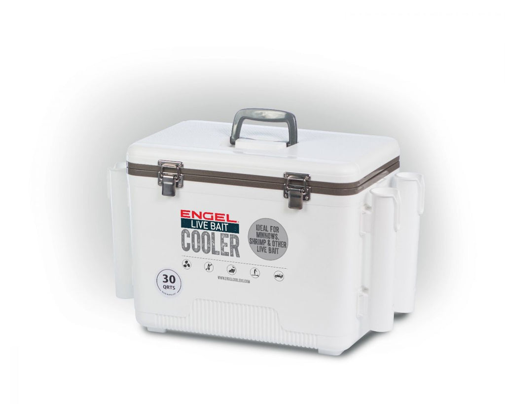 Engel 30qt Live Bait Dry Box/Cooler W/Rod Holders – SUP & Skiff Outfitters