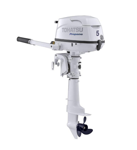 Tohatsu 5 HP MFS5CLPGS Propane Outboard Motor 15" Shortshaft